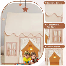 Load image into Gallery viewer, Play Tent with Padded Mat, Cream Kids Playhouse with Multiple Windows
