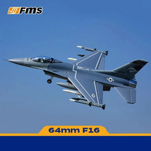 Load image into Gallery viewer, FMS 64mmF16 Real Fixed Wing Remote Control Model Outdoor High Speed Electric Remote Control Model Fighter Adult
