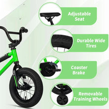 Load image into Gallery viewer, 12 Inch Kids Bike BMX Style Bicycle with Training Wheels Coaster Brake for 1-8 Years Old Toddlers Boys Girls Multiple Colors
