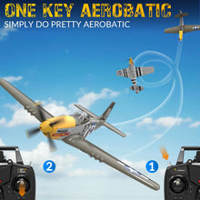 Load image into Gallery viewer, Volantex 500mm RC Plane,Brushless P-51 Mustang RTF RC plane,One-Key Aerobatic, Stable and Safe,Suitable for Outdoors and gifts
