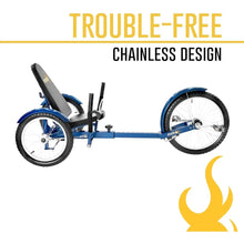 Load image into Gallery viewer, Triton Pro Adult Tricycle for Men &amp; Women. Beach Cruiser Trike. Pedal 3-Wheel Bike | Blue
