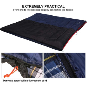 REDCAMP Cotton Flannel Sleeping Bag for Camping Backpacking, Adults Cold Weather Envelope Sleeping Bags with 2/3/4lbs Filling