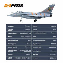 Load image into Gallery viewer, FMS 64mm Rafale Ducted Electric Remote Control Aircraft Attack Aircraft Triangular Wing Aircraft Fixed Wing Fighter PNP

