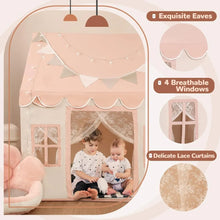 Load image into Gallery viewer, Playhouse with 4 Windows, Indoor &amp; Outdoor Play Tent for Girls, Pink
