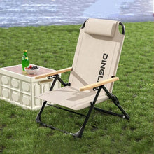 Load image into Gallery viewer, KRC CAMP Angle Adjustable Camping Chair with Detachable Pillows,long Camping Chair Fishing Chair Folding
