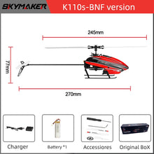 Load image into Gallery viewer, Wltoys XK K110s RC Helicopter BNF 2.4G 6CH 3D 6G System Brushless Motor RC Quadcopter Remote Control Drone Toys For Kids Gifts
