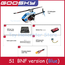 Load image into Gallery viewer, Hot Rc Goosky S1 Bnf/Rtf 6ch 3d Stunt Double Brushless Motor Direct Drive Motor Flybarless Direct-Drive Rc Helicopter Toy Gift
