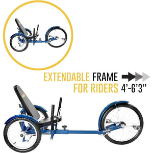 Triton Pro Adult Tricycle for Men & Women. Beach Cruiser Trike. Pedal 3-Wheel Bike | Blue