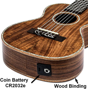 Batking Guitalele,28 inch Acoustic 6 Strings Electric Guitar Ukulele  Mini Travel Guitarlele KOA Wood Ukelele with Gig bag