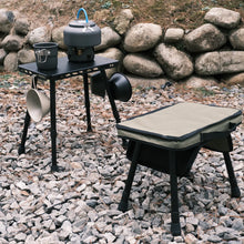 Load image into Gallery viewer, Outdoor Camping Tactical Chair Folding Stool Lightweight Pony Stool Portable Fishing Aluminium Stool with Storage Bag
