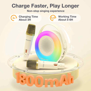 BliztWolf BlitzMax BM-K10 Karaoke Machine Mini Portable Bluetooth Karaoke Singing Speaker with 2 Wireless Mic for Adults Kids