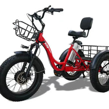 Load image into Gallery viewer, Electric Tricycle Fat Tire 20 Inch 500W48V12AH Lithium Battery Snow Ebike Leisure Large Storage Basket Adult Electric Cargo Bike
