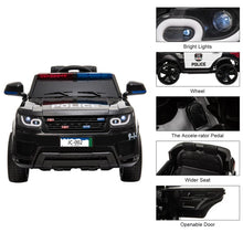 Load image into Gallery viewer, 12V Kids Police Ride On Car Electric Cars 2.4G Remote Control, LED Flashing Light, Music &amp; Horn
