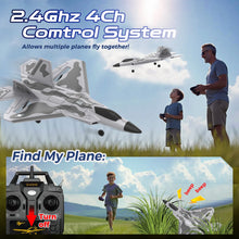 Load image into Gallery viewer, F22 RC Airplane - 4 Channel Fighter Remote Contro Airplane for Adults Beginners with Lights, RTF RC Aircraft with 2 Batteries

