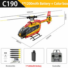 Load image into Gallery viewer, RC ERA Helicopter C190 1:30 H145 Scale 2.4G 6CH 6-Axis Gyro Optical Flow Localization Altitude Hold Flybarless RC Helicopter RTF
