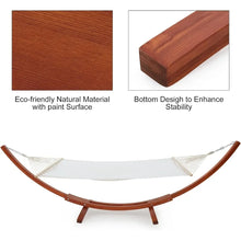 Load image into Gallery viewer, 13.3 FT Wooden Double Hammock with Stand 2 Person Heavy Duty, Easy Assemble, Weatherproof Premium Quilted Camping Hammock
