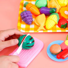 Load image into Gallery viewer, Educational Toy Plastic Kitchen Toy Set Cut Fruit and Vegetable
