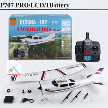 Load image into Gallery viewer, Parkten RC Airplane P707G PRO LCD Version 2.4G 3D/6G With Gyro 3Ch Fixed Wing Plane Outdoor Toys Drone RTF CESSNA 182 Glider
