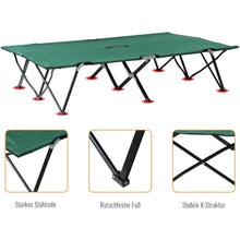 Load image into Gallery viewer, 2 Person Folding Camping Cot, 50&quot; Extra Wide Outdoor Portable Sleeping Cot with Carry Bag, Elevated Camping Bed, Beach Hiking
