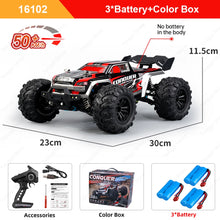 Load image into Gallery viewer, Teeggi 16101 /16102 PRO 1:16 High Speed RC Car With LED Light Drift 70KM/H 4WD RC Off-Road Car Monster Truck Toy For Kid Gifts
