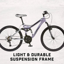 Load image into Gallery viewer, Girls Mountain Bike, 24-Inch Wheels, Aluminum Frame, 21-Speed Drivetrain, Lavender
