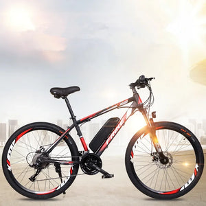 Frike Ebike 250W 48V 10AH Removable Battery 26-Inch Mountain Electric Bicycles Adult City Electric Bike Disc Brake Bike 21 Gears