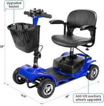 Load image into Gallery viewer, 4 Wheel Mobility Scooter Electric Power Mobile Wheelchair for Seniors Adult Collapsible Compact Duty Travel Scooter with Basket
