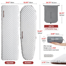 Load image into Gallery viewer, Naturehike Camping Inflatable Mat 5.8 High R Value Warm Ultralight Sleeping Pad Outdoor Portable Tent Single Moisture-proof Mats
