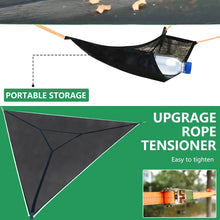 Load image into Gallery viewer, 13ft Triangle Camping Hammock Max 550 lbs for2-6 Adult Kid,Multi Person Tree Hammock with 3 Ratchet Tie Down Straps &amp; Net Pocket
