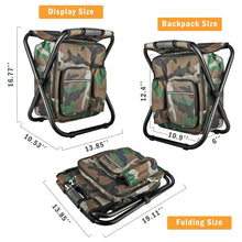 Load image into Gallery viewer, 2 in 1 Folding Fishing Chair Bag Fishing Backpack Chairs Stool Convenient Wear-resistantv for Outdoor Hunting Climbing Equipment
