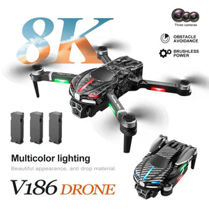 2024 New V186 8K Three Camera Professional Drone