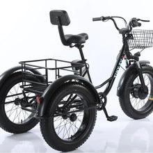 Load image into Gallery viewer, Electric Tricycle 20Inch Elderly Snow 500W48V12AH Removable Lithium Battery Electric Bike Large Storage Basket Cargo Ebike Adult
