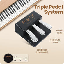 Load image into Gallery viewer, Fesley Home Digital Piano Keyboard -  Real Sampled Sound Source, 88 Key Full Size Weighted Keyboard, 3-Pedal System, MIDI
