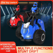 Load image into Gallery viewer, 1：16 2.4G RC Car Remote Control Car Rotating Motorcycle Light Music Dancing Deformation Stunt Car Children's Toy for Boy Gift
