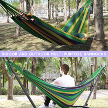 Load image into Gallery viewer, Heavy Duty Hammock with Metal Frame Free Standing Swinging Camping Travel Chair Tropical for Outdoor Patio Lawn

