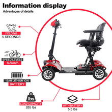 Load image into Gallery viewer, China Collapsible Seniors 4 wheel Handicapped Foldable Medical Scooter Stable Folding Elderly Mobility Scooter For Disabled
