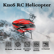 Load image into Gallery viewer, WLtoys K110S RC Helicopters for Adults,3D/6G Mode, 6 Channel Mini Remote control Helicopter,Brushless Motor,  with 3 Batteries
