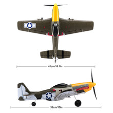 Load image into Gallery viewer, New P51 Mustang RC Plane 2.4G 4CH 6 Axis 410MM Wingspan Foam  Fighter One Key Aerobatic RTF Aircraft Glider Toys Gifts
