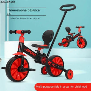 Children's Balance Bike Tricycle Pedal Bike Walker 2-3-6 Years Old Boys And Girls Treasure Three-in-one Bike With Push Handle