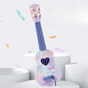 Sanrio Anime Kuromi My Melody Ukulele Guitar Cartoon Mini 4 Strings Kids Kawaii Children Educational Learning Musical Instrument