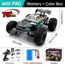 Load image into Gallery viewer, WLtoys 16101 Pro 1:16 75KM/H 4WD RC Car With LED Light 2.4G Remote Control Cars High Speed Drift Monster Truck for Children Gift
