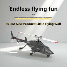 Load image into Gallery viewer, RHSKY 1:52 Scale Remote Control Helicopter Little Flying Wolf Unmanned Fighter Toy with Light Flow Positioning for Kids Gift
