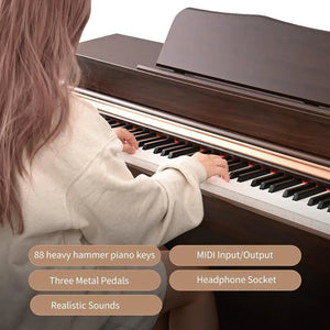 Digital Piano, 88 Key Full Weighted Keyboard Piano,Professional Acoustic Heavy Hammer Keyboard, Sustain Pedal, Digital Piano