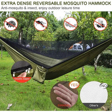 Load image into Gallery viewer, Camping Hammock with Rain fly Tarp and Mosquito Net Portable Single Double Hammock Tent with Tree Strap Backpacking Hammock
