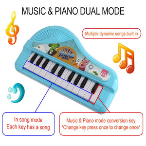 Mini Piano Toy Birthday Gift Musical Piano Toy Teaching Musical Instrument Multi-function Keyboard with 13 Keys for Girl Boy