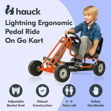 Load image into Gallery viewer, Lightning Ride On Pedal Go Kart Toy with Ergonomic Adjustable Bucket Seat, Handbrake, and Sharp Handling for Boys and Girls
