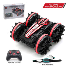 Load image into Gallery viewer, New LED Amphibious RC car Dual remote control waterproof stunt car double side flip drift drive 360 ° rotation rc cars Kids toy
