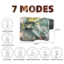 Load image into Gallery viewer, REVASRI 600 1000M Hunting Laser Rangefinder with Angle Speed Height Distance Measurement and Continuous Scan for Hunting
