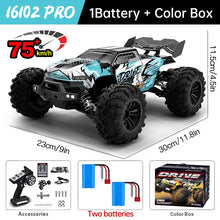 Load image into Gallery viewer, WLtoys 16101 Pro 1:16 75KM/H 4WD RC Car With LED Light 2.4G Remote Control Cars High Speed Drift Monster Truck for Children Gift
