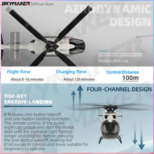 Load image into Gallery viewer, WLtoys K160 RC Helicopter 2.4G 6-Aixs Gyroscope 4CH Altitude Hold Optical Flow Remote Control Helicopter Toys for Children Gift
